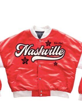 Ole Red Nashville Women's Red Satin Varsity Bomber Jacket NWT Size 3X